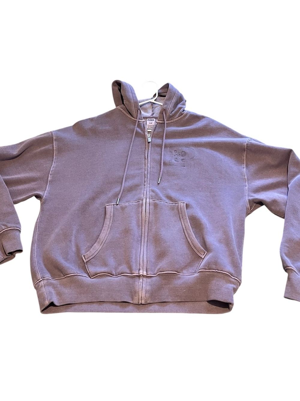PINK Victoria's Secret Varsity Lavender Zip-Up Hoodie